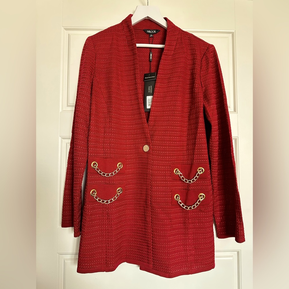 Misook Ruby red lady’s blazer . Brand new with tags.